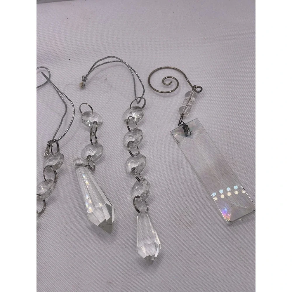 Set of Crystal or Glass‎ Christmas Ornaments (Hummingbirds and Icicles)